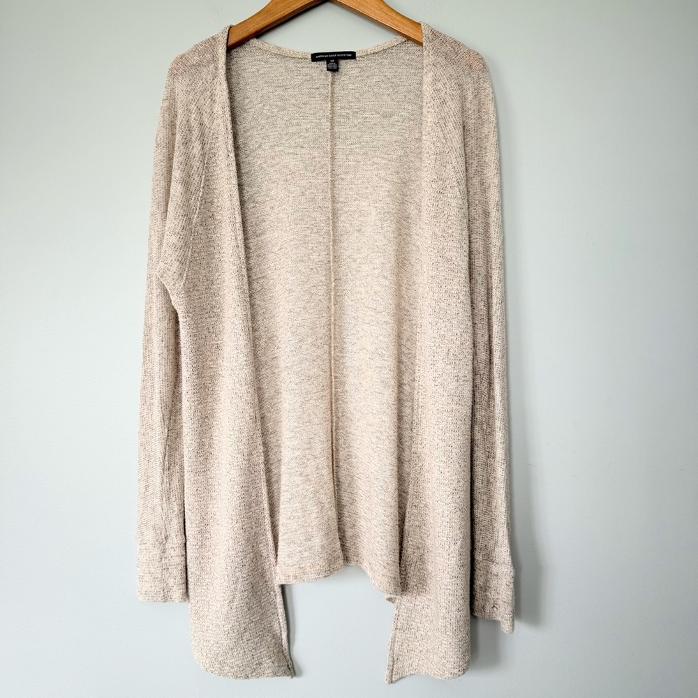 American Eagle Outfitters Beige Tan Open Front Cardigan Sweater Size Small